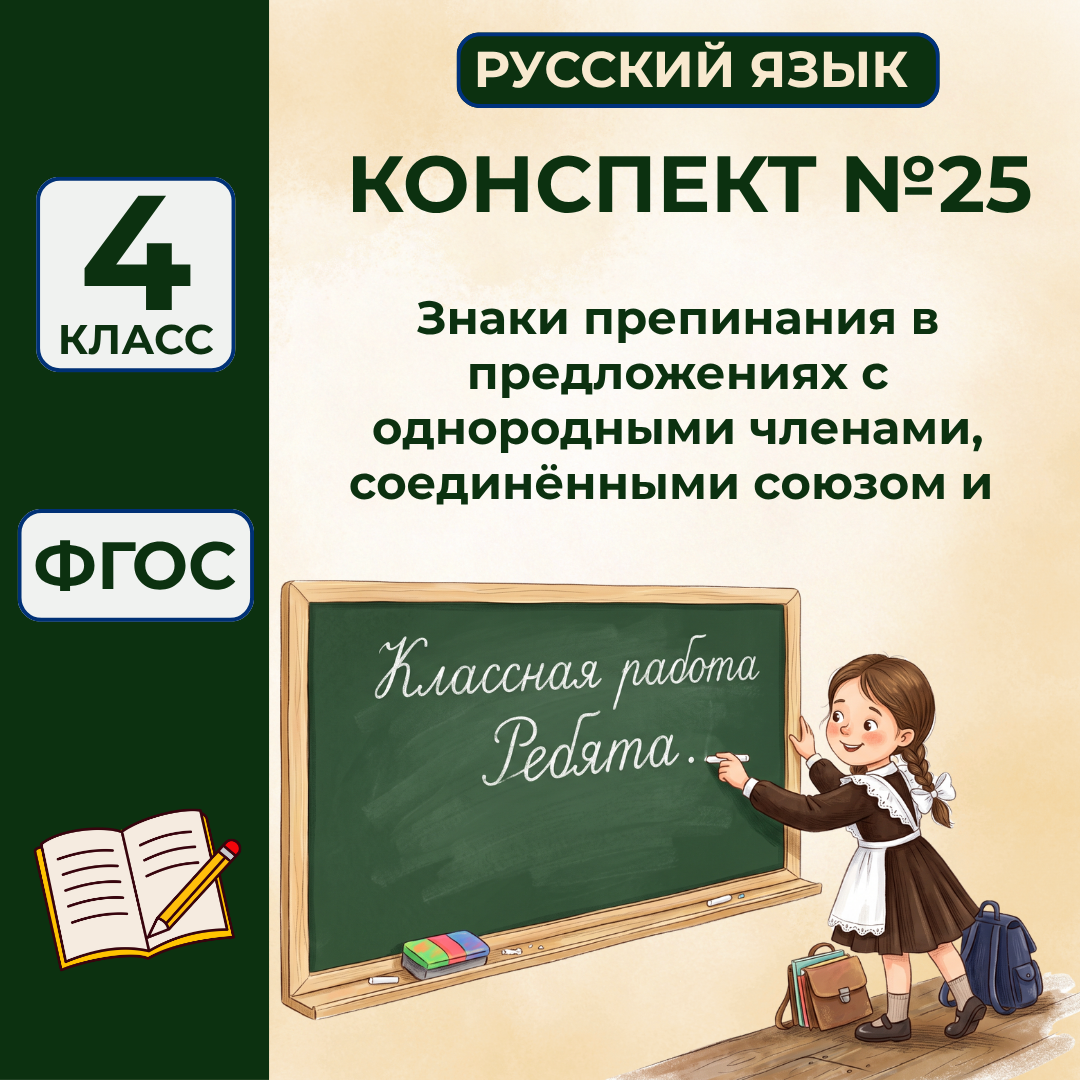 Урок №25 Знаки препинания в предложениях с однородными членами, соединёнными союзом и