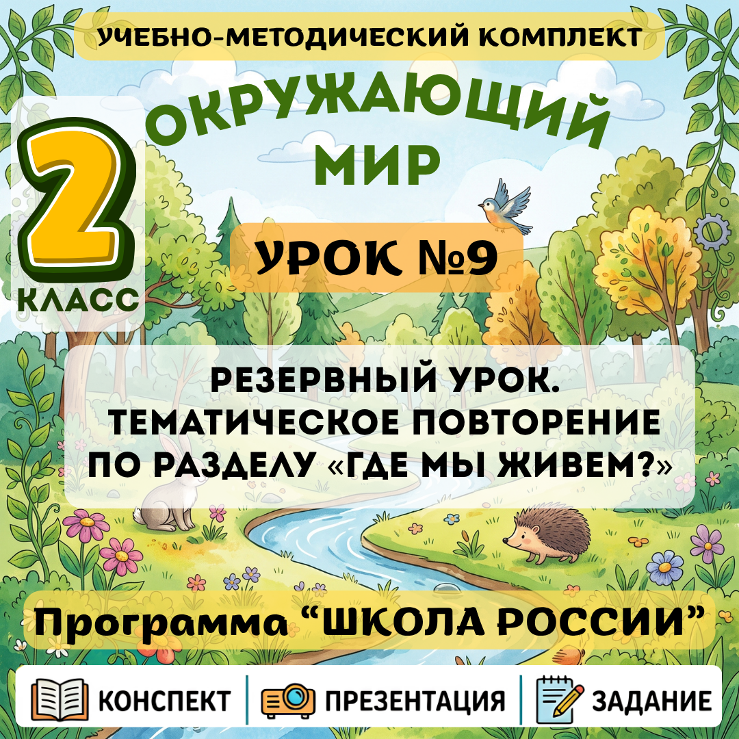 Урок №9 Резервный урок. Тематическое повторение по разделу «Где мы живем?»