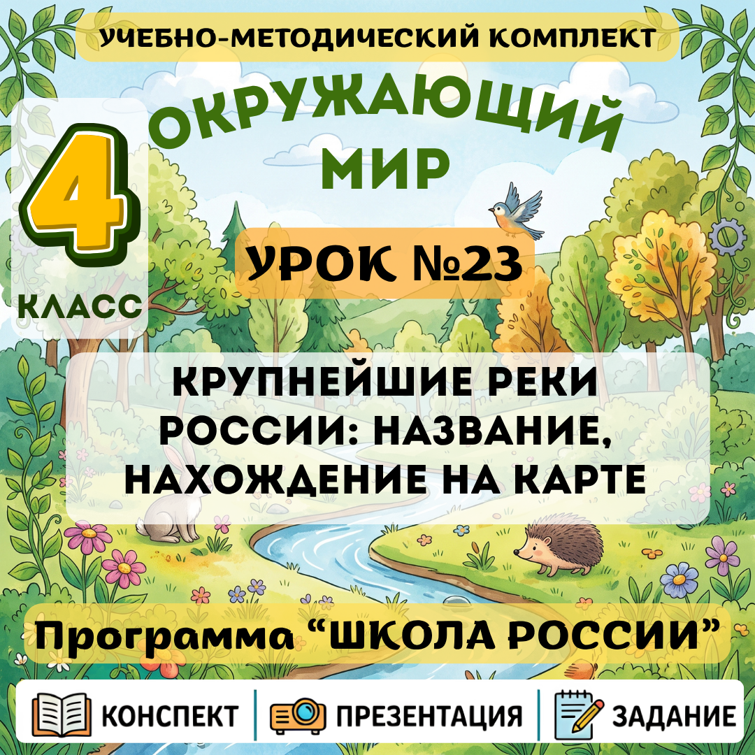 Урок №23 Крупнейшие реки России: название, нахождение на карте