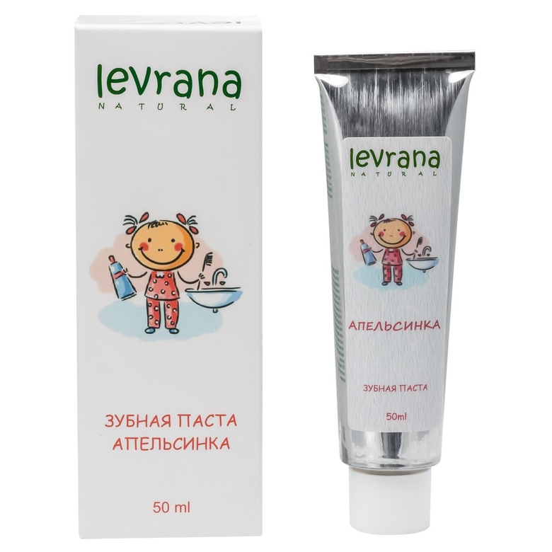 Детская зубная паста "Апельсинка" со вкусом сладкого апельсина, Levrana