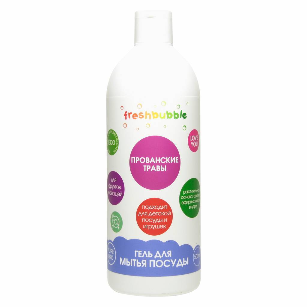 Гель для мытья посуды без аромата, Freshbubble