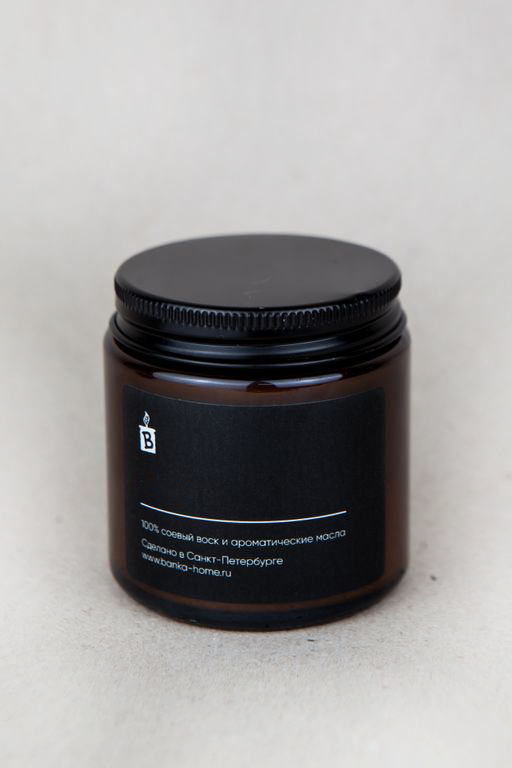 Свеча в темной банке "Кожа и шафран", Banka Home