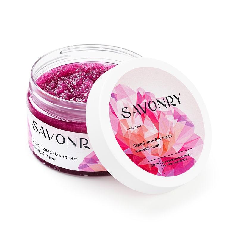 Скраб-гель для тела Нежный пион, Savonry