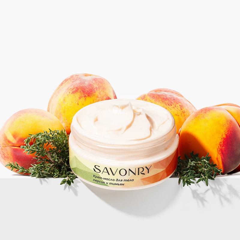 Крем-масло для тела Персик и тимьян, Savonry