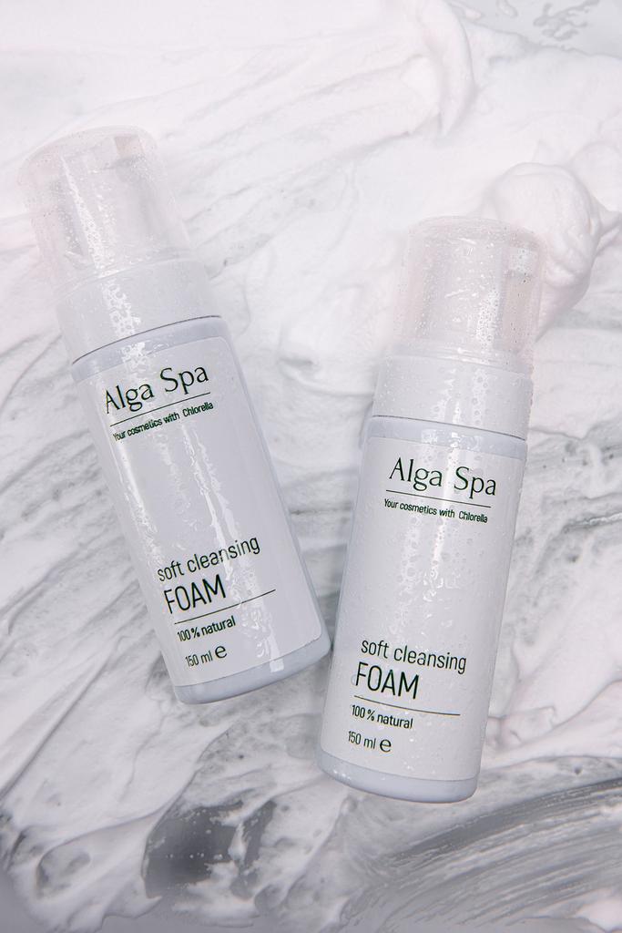 Мягкая пенка для умывания на основе живой суспензии микроводоросли Chlorella, Alga spa