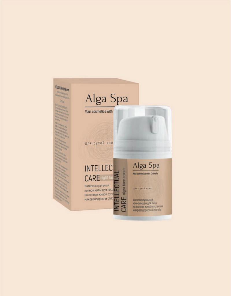 Интеллектуальный ночной крем для лица на основе суспензии живой микроводоросли Chlorella 50мл, Alga spa