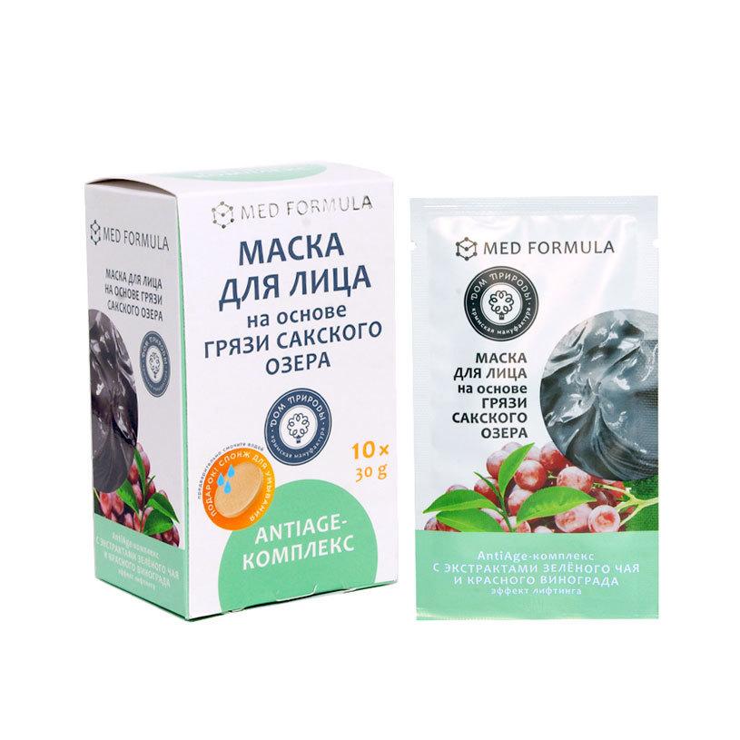 Маска для лица с грязью Сакского озера "AntiAge-комплекс", Дом Природы