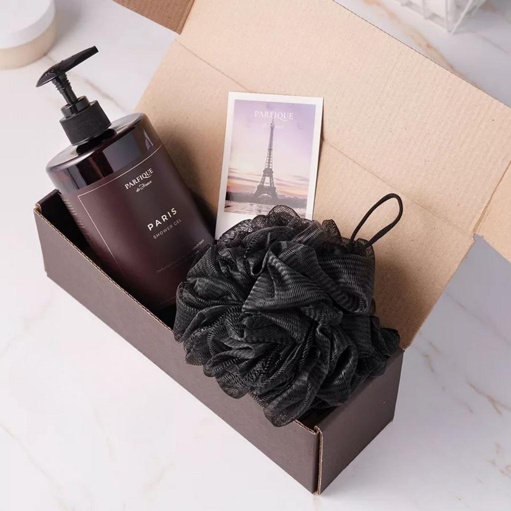 Подарочный набор Гель для душа Paris  700мл + мочалка, PARFIQUE