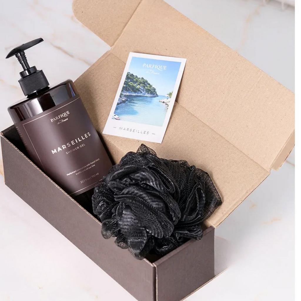 Подарочный набор Гель для душа Marseilles  700мл + мочалка, PARFIQUE