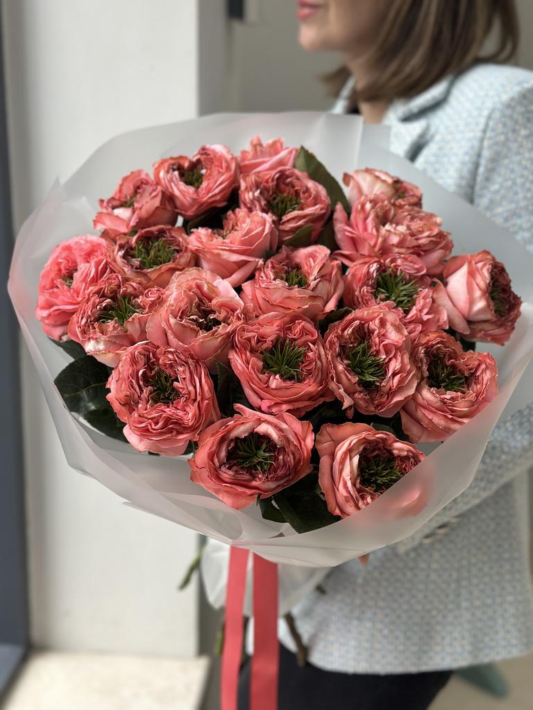 МОНОБУКЕТ ИЗ РОЗ СОРТА МАНДАРИН 49