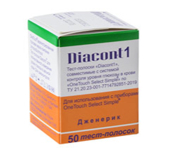 Тест полоски Диаконт1 №50 (для глюкометров OneTouch Select, Simple)