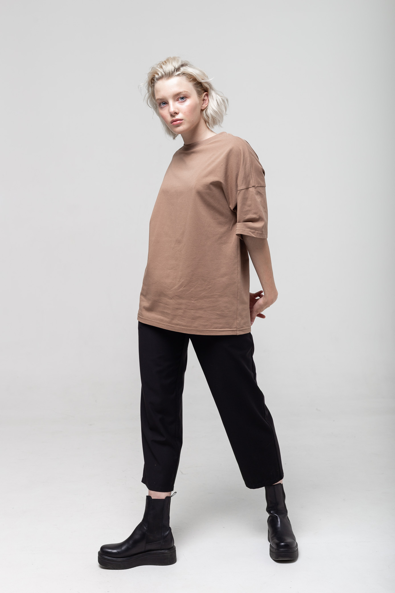 Футболка Oversize (unisex) светло-коричневого цвета