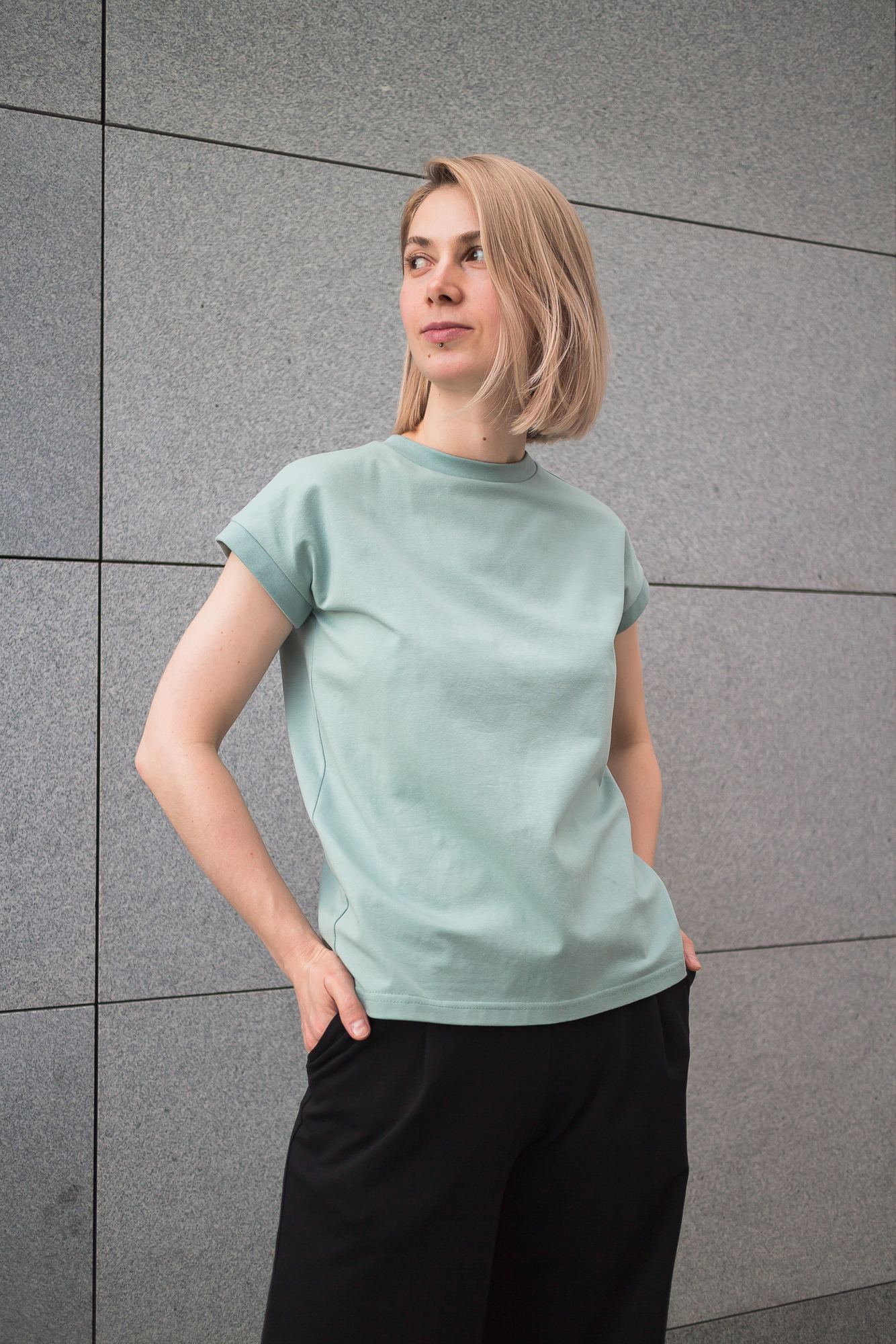 Базовая футболка мятного цвета