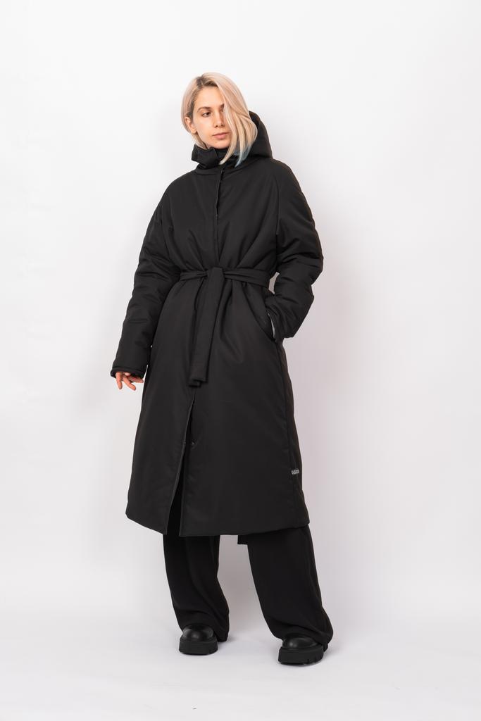 Зимнее двухстороннее пальто с капюшоном