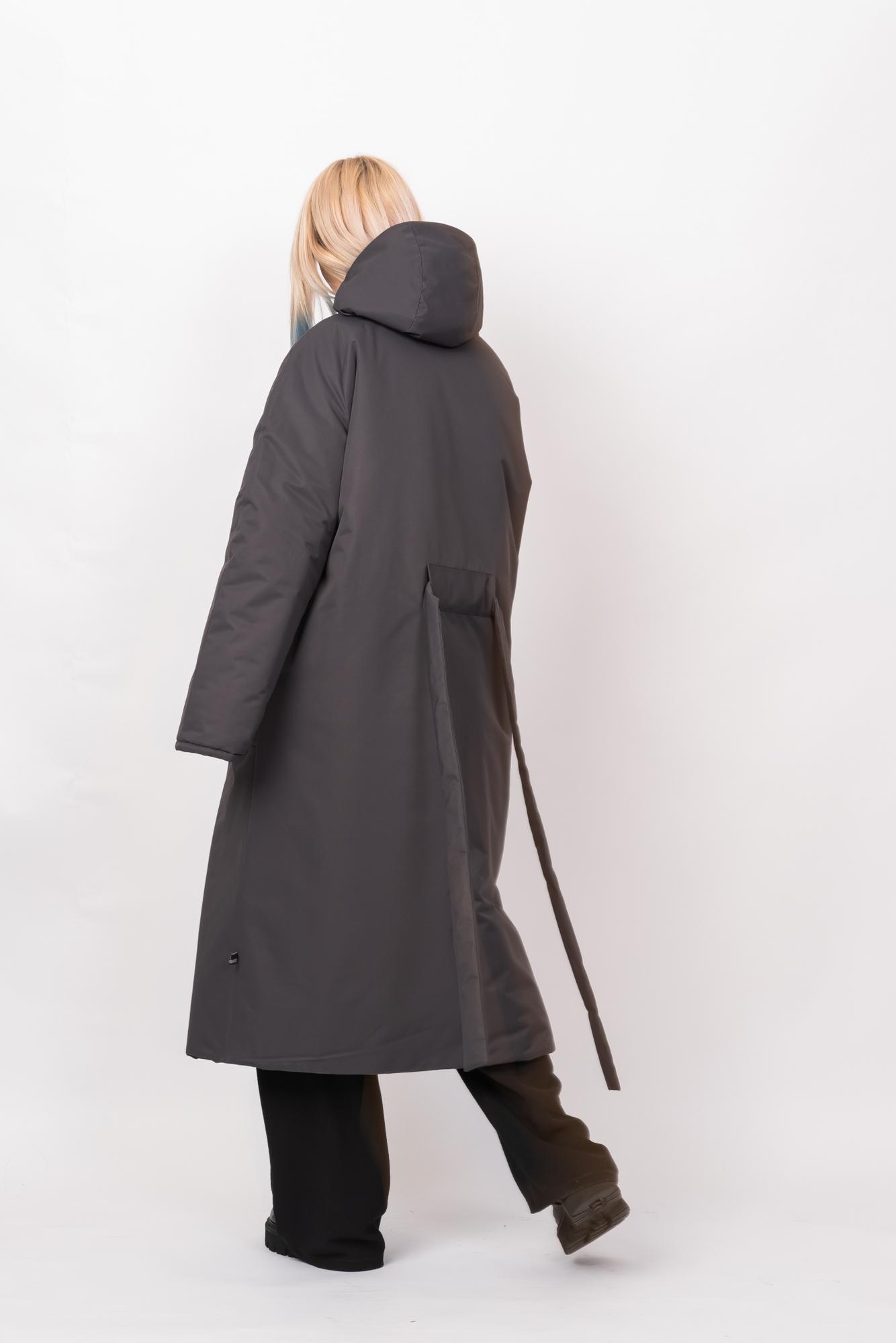 Зимнее двухстороннее пальто с капюшоном