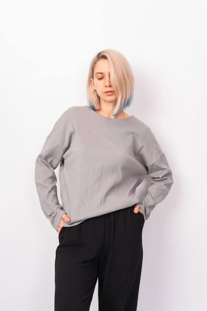 Лонгслив из жатого хлопка