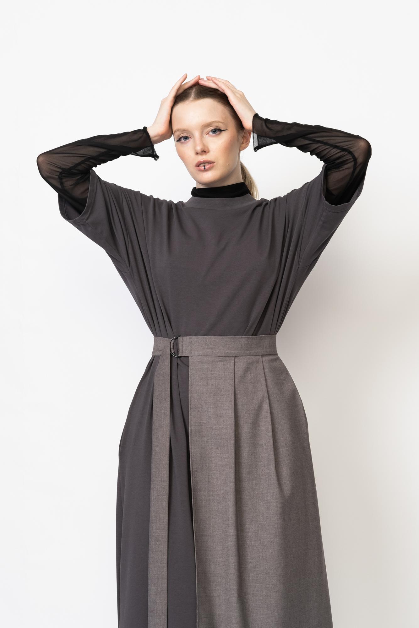 Юбка-пояс в сером цвете