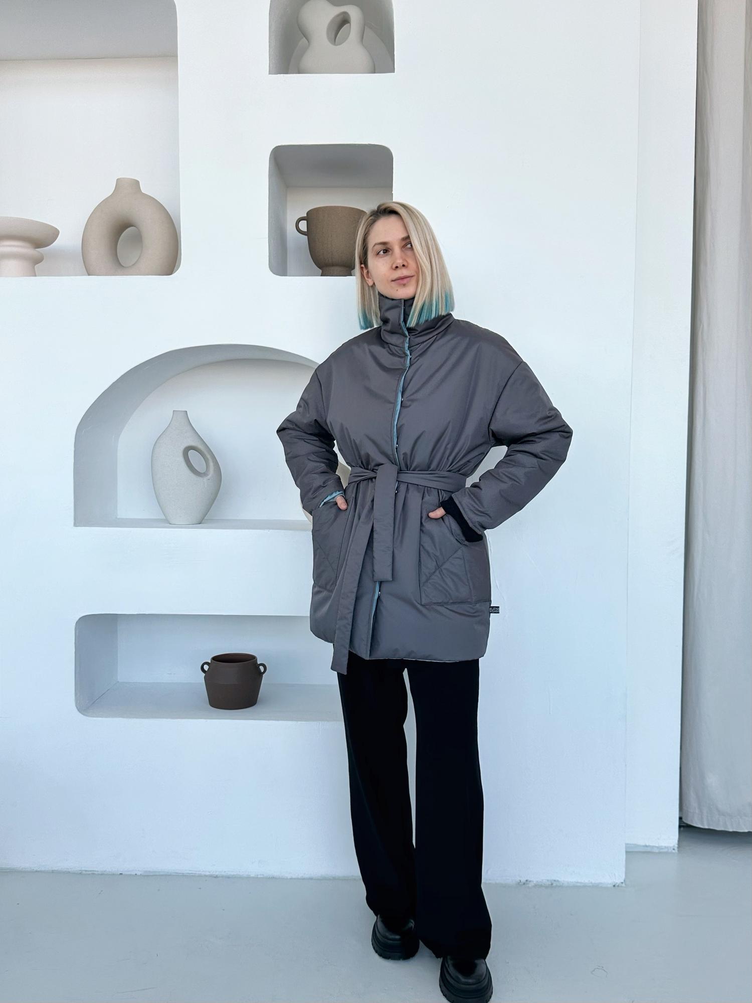 Двухсторонняя куртка в серо-голубом цвете