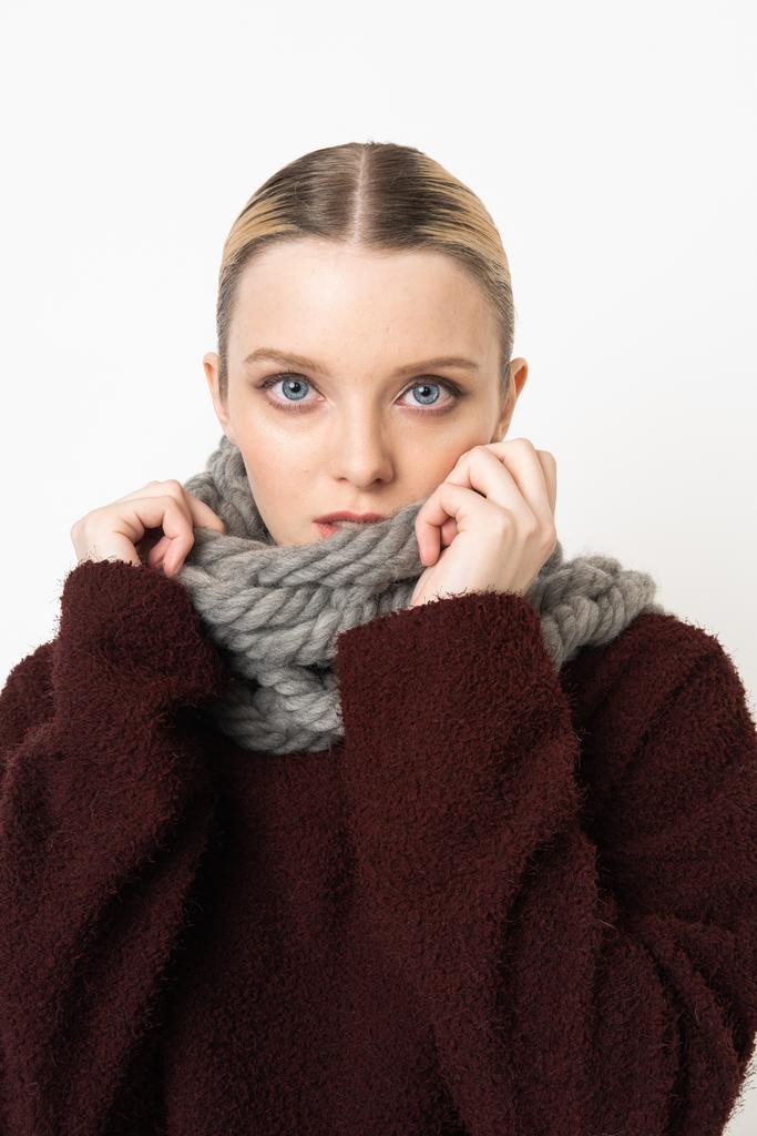 Шарф "Цепь" из шерсти мериноса