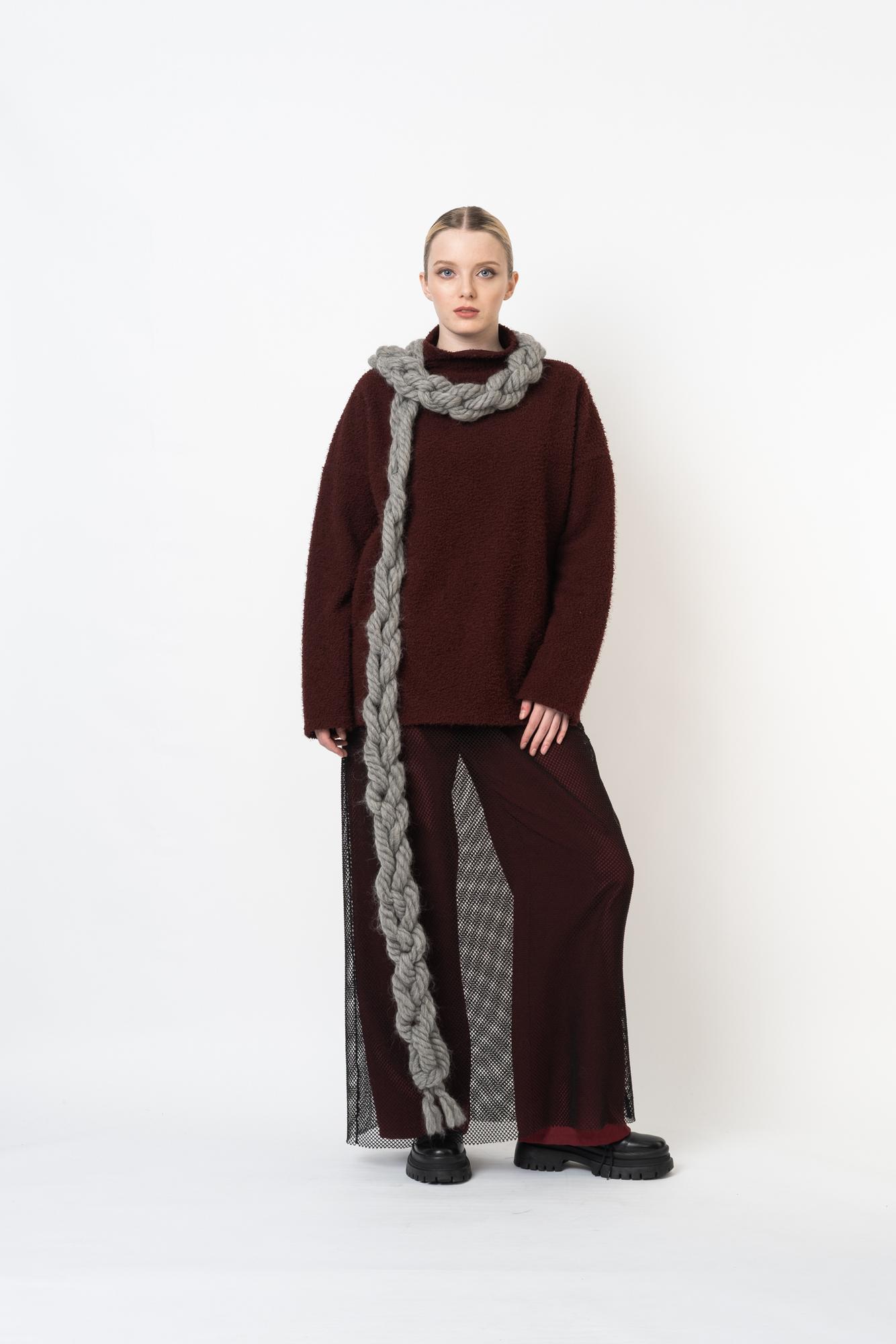 Шарф "Цепь" из шерсти мериноса