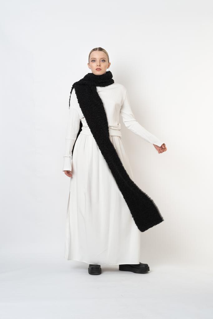 Шарф меховой чёрного цвета