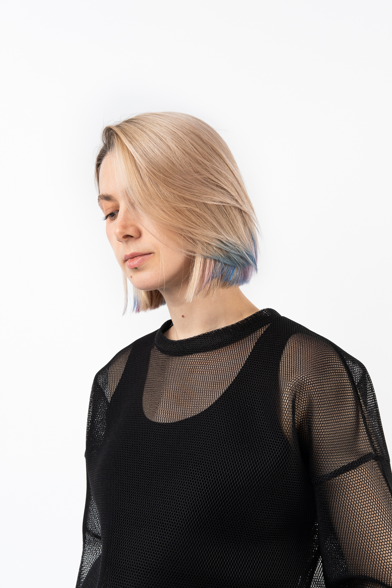 Свитшот из объёмной сетки чёрный