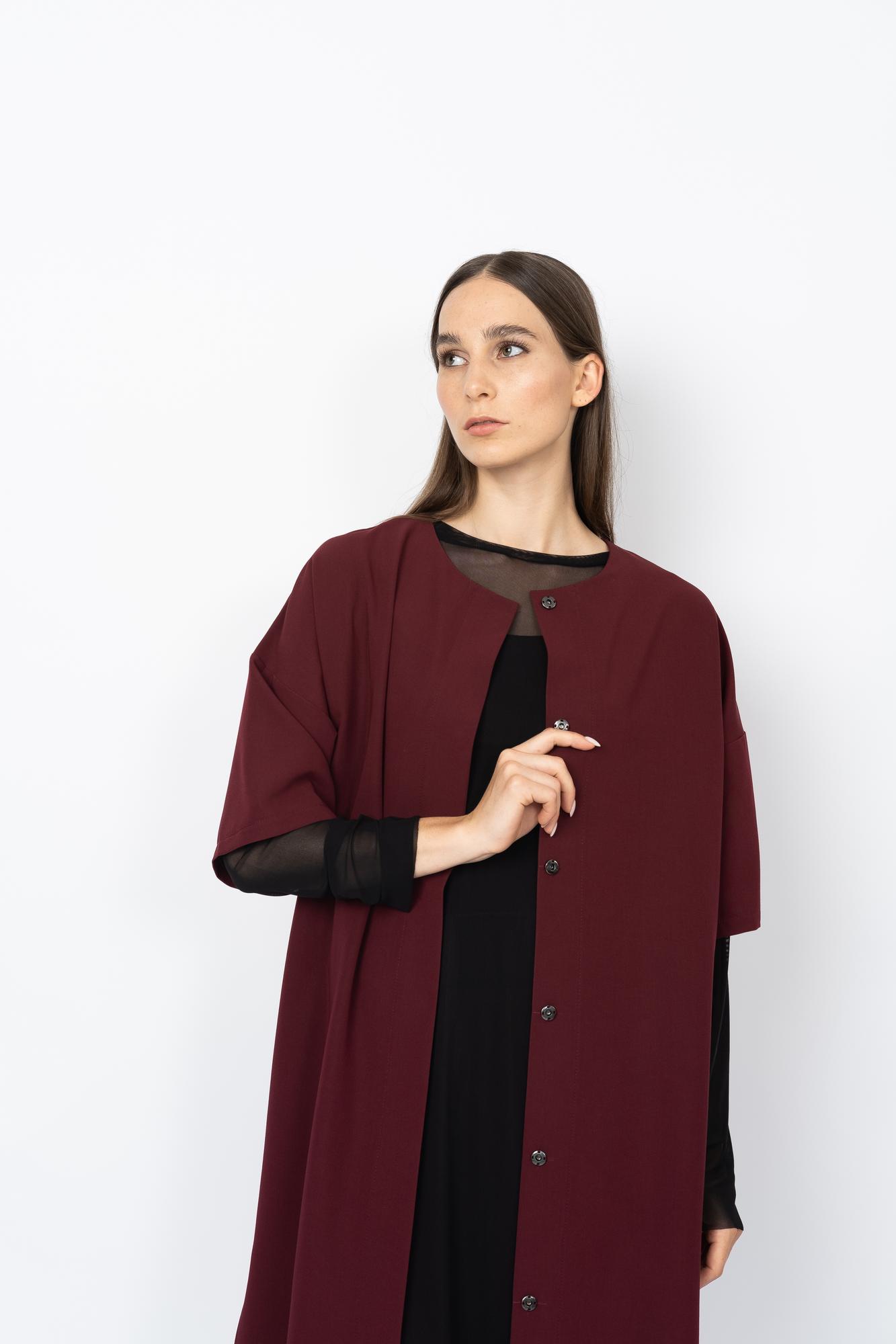 Платье-рубашка бордового цвета