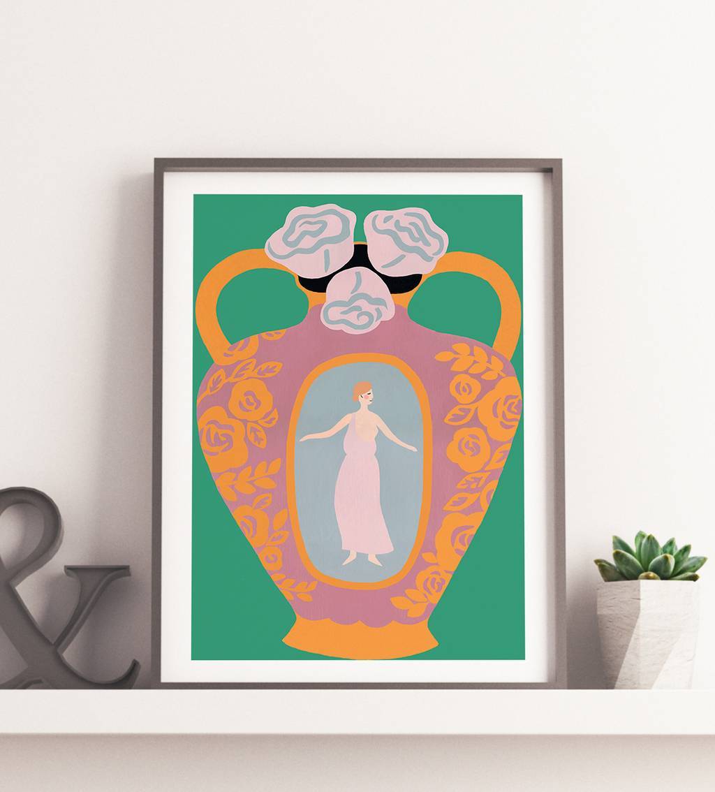 ПОСТЕР "РОЗОВАЯ ВАЗА С РОЗАМИ"