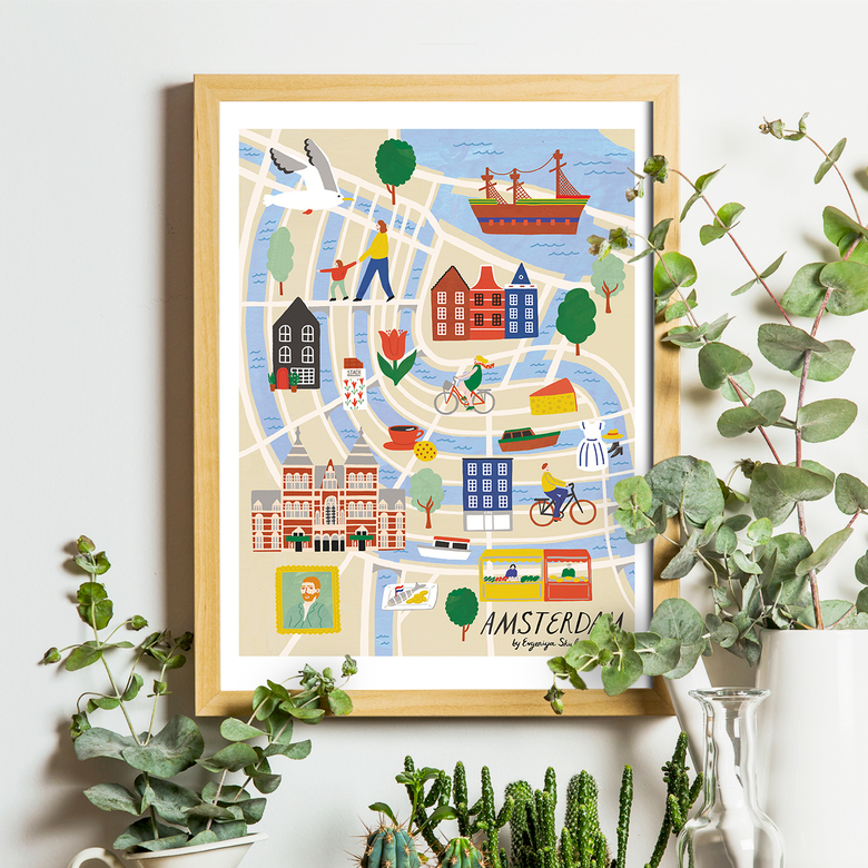 ПОСТЕР "КАРТА АМСТЕРДАМА"