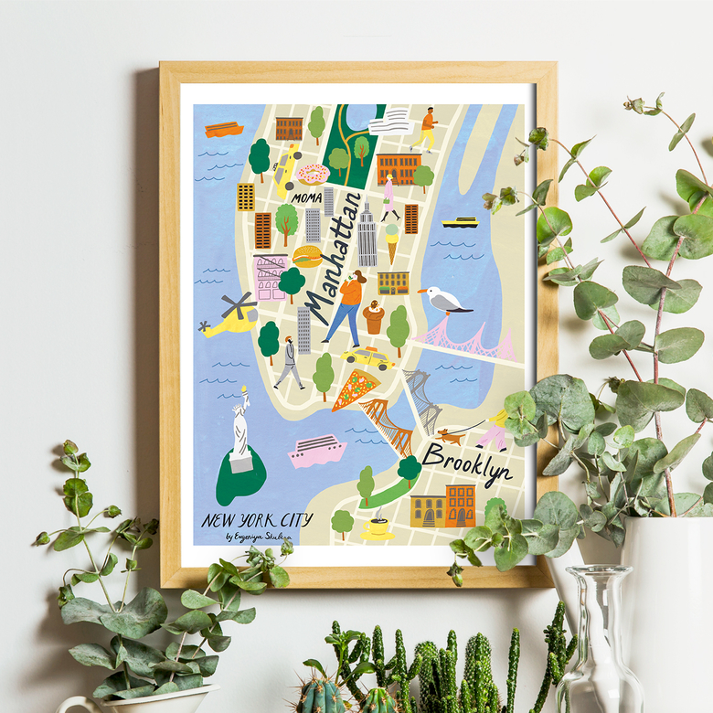 ПОСТЕР "КАРТА НЬЮ-ЙОРКА"