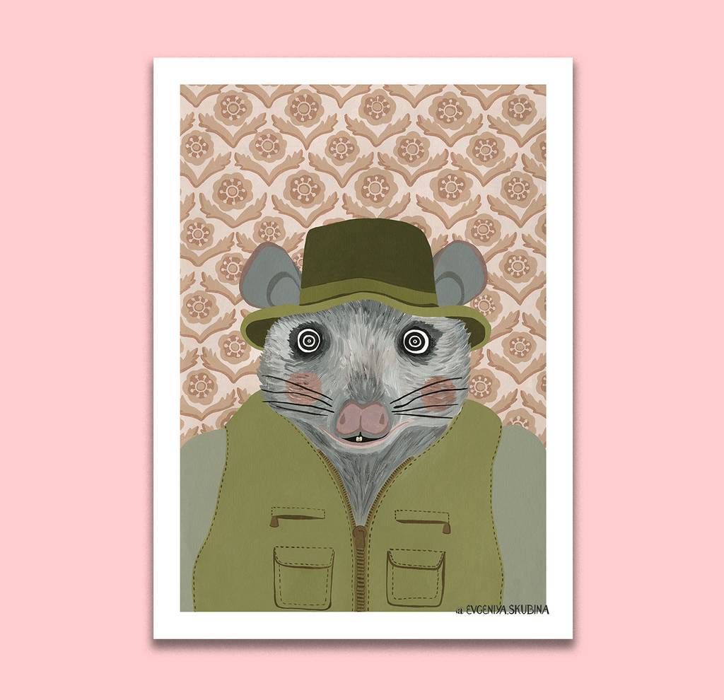 ОТКРЫТКА "ФАНТАСТИЧЕСКИЙ МИСТЕР ФОКС" С ОПОССУМОМ