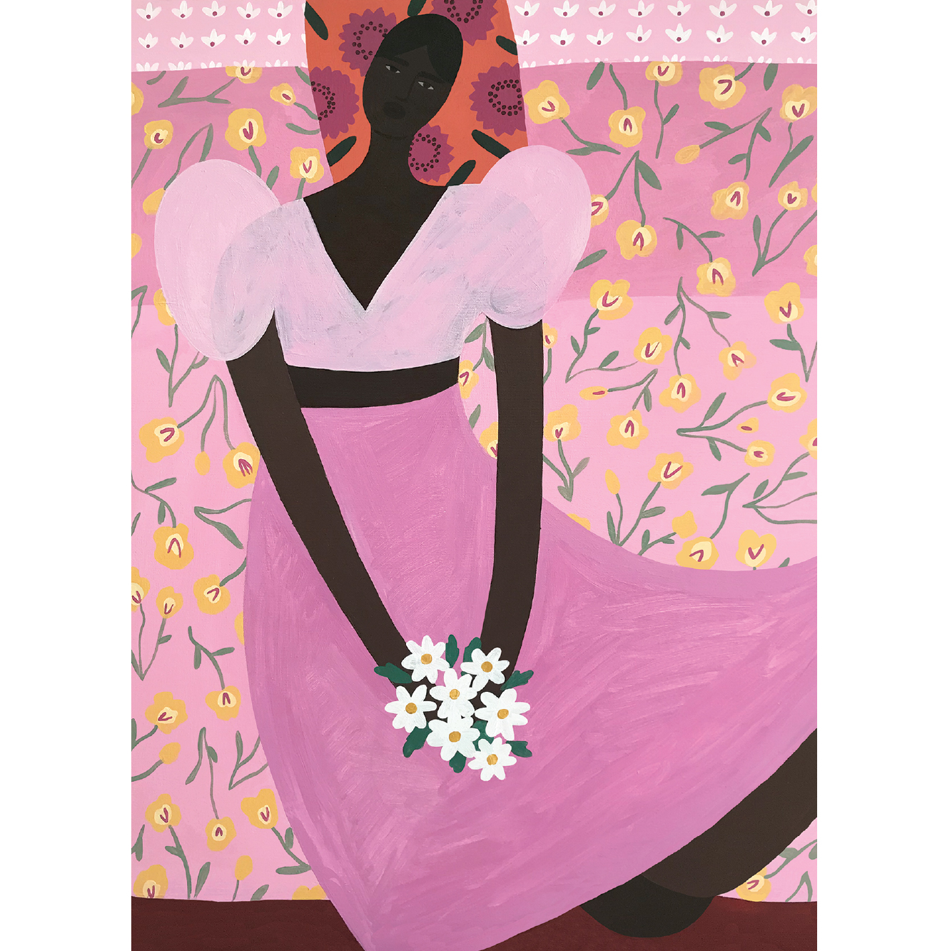 ПОСТЕР " ДЕВУШКА В РОЗОВОМ" 30х40