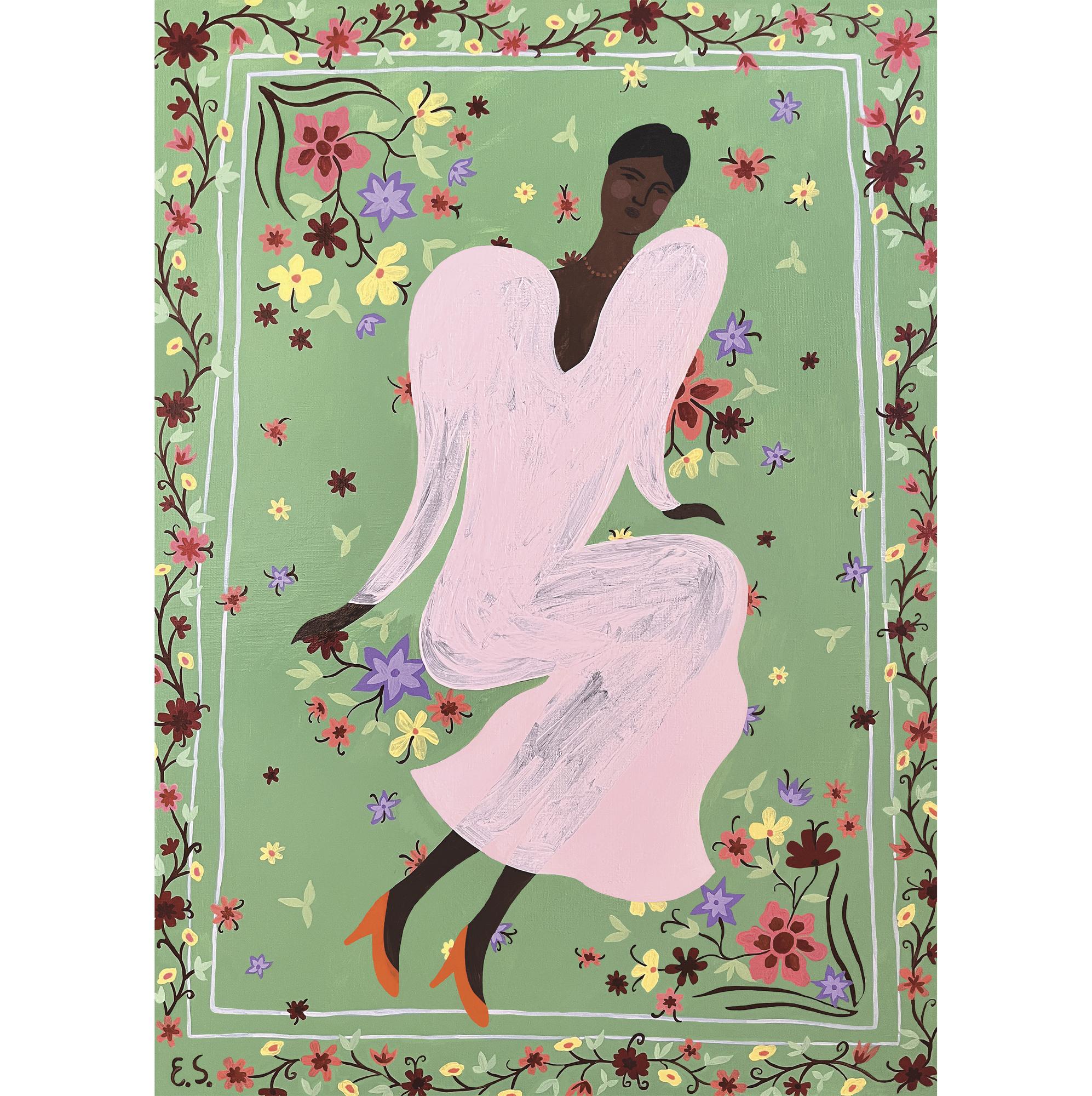 ПОСТЕР "ДЕВУШКА НА КОВРЕ" 50х70