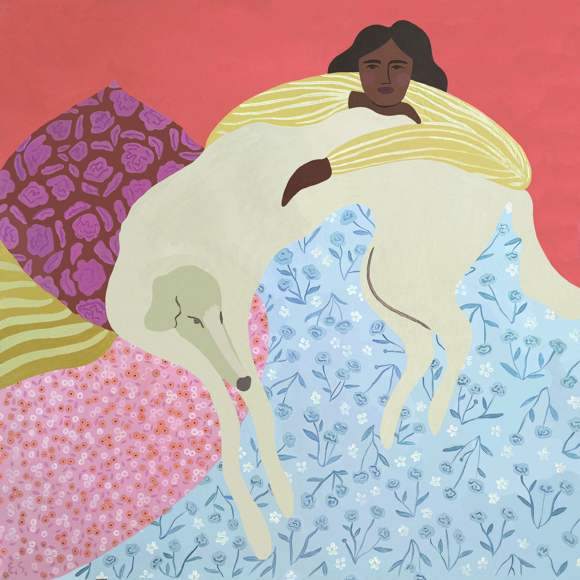 РЕПРОДУКЦИЯ "ДЕВУШКА С БОРЗОЙ" 70х70