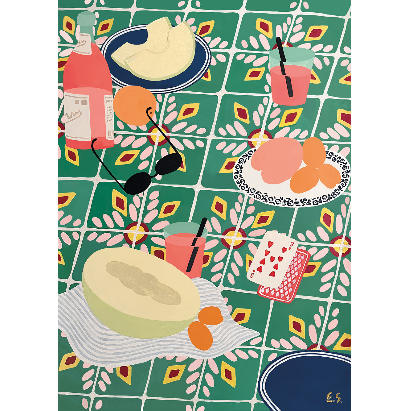 ПОСТЕР "НАТЮРМОРТ С СОЛНЕЧНЫМИ ОЧКАМИ" 30х40