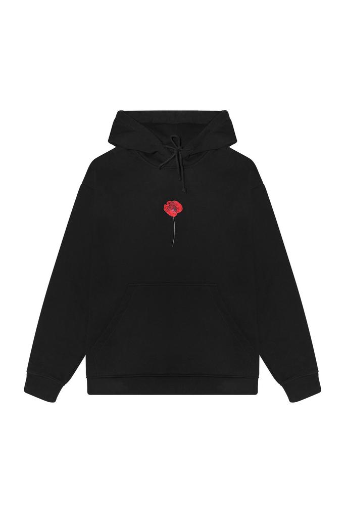 Худи Мак черное Гербарий (неутепленное)