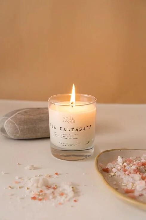 Свеча Sea Salt & Sage (деревянный фитиль) Soul Hygge