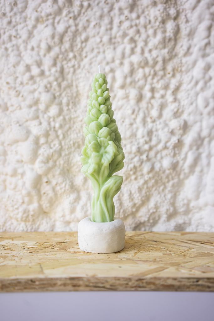 Свеча Цветок большой салатового цвета Unification Love