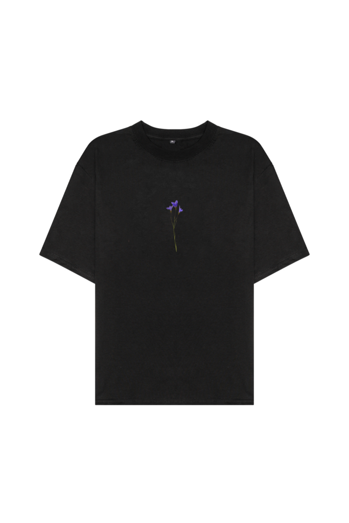 Футболка Колокольчик черная Гербарий