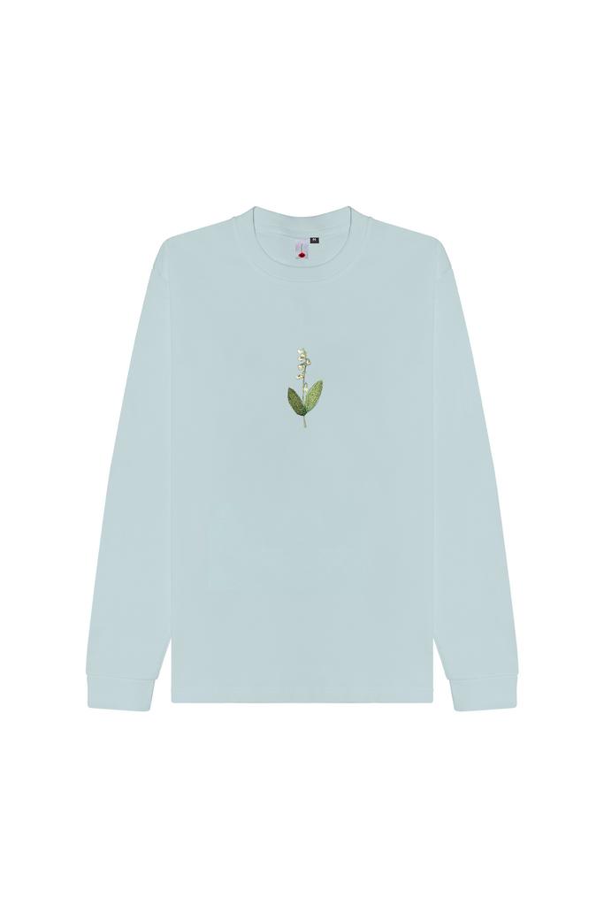 Лонгслив Ландыш нежно-голубой Гербарий