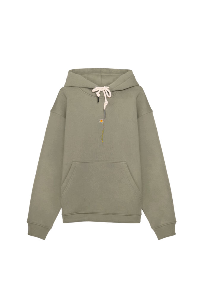 Худи Ромашка оливковое Гербарий (утепленное)