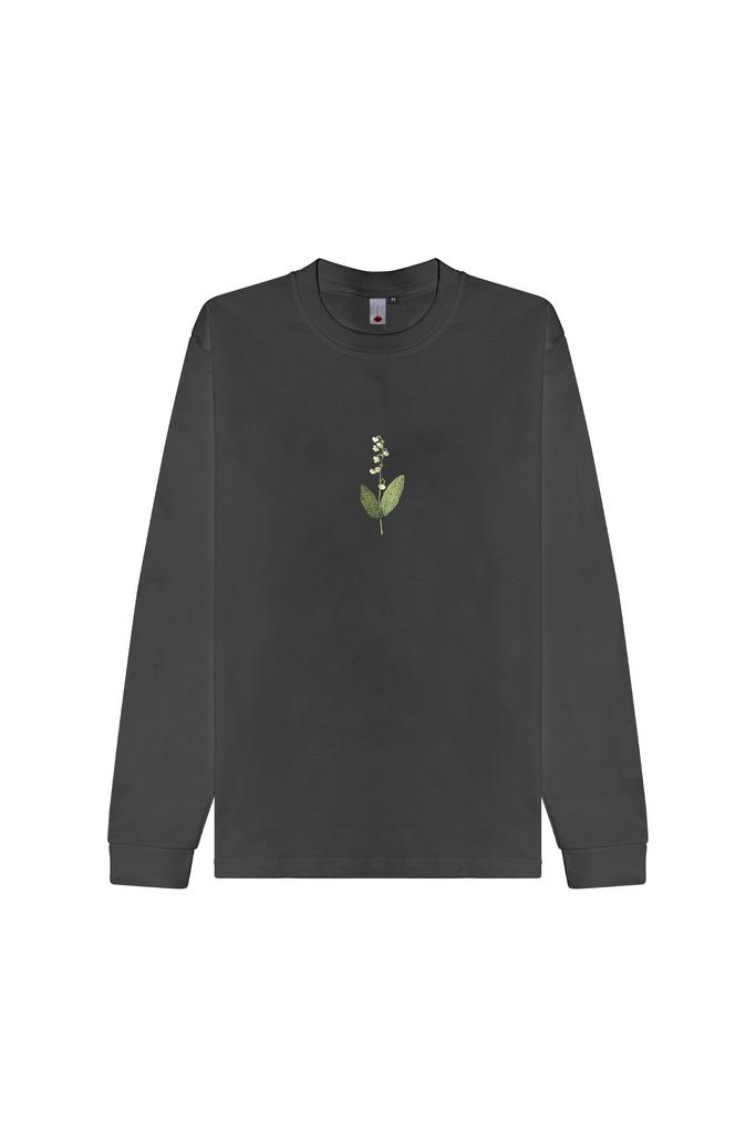 Лонгслив Ландыш темно-серый Гербарий