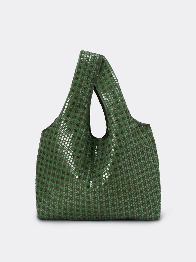 Сумка зеленая из пайеток FANCY GROCERY BAG ciao, cocca!