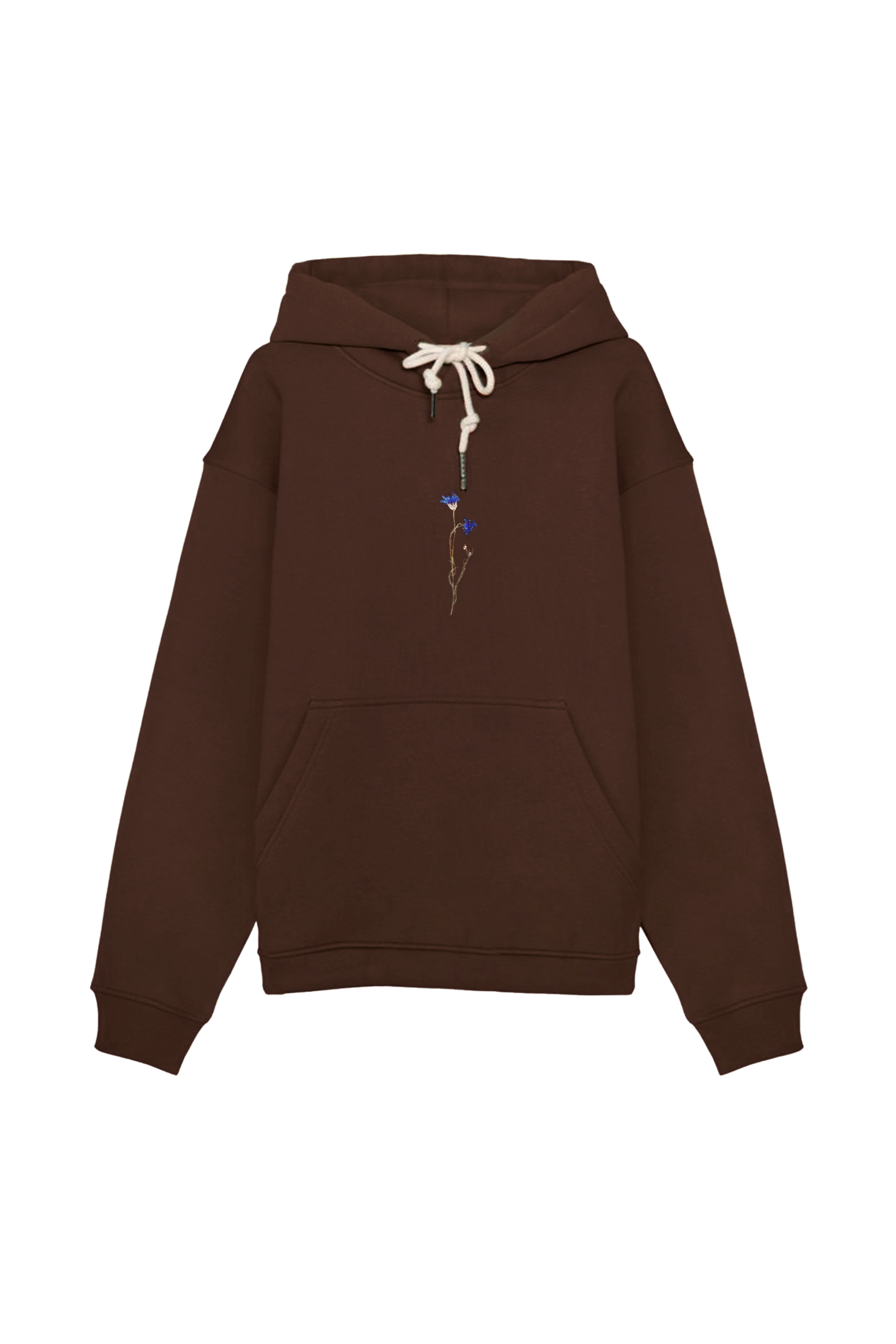 Худи Василек коричневое Гербарий (неутепленное, плотный футер)