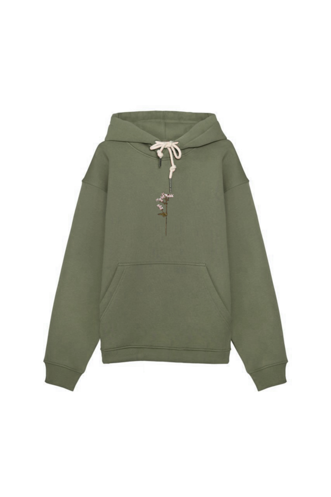 Худи Гречиха хаки Гербарий (неутепленное, со шнурком в поясе)