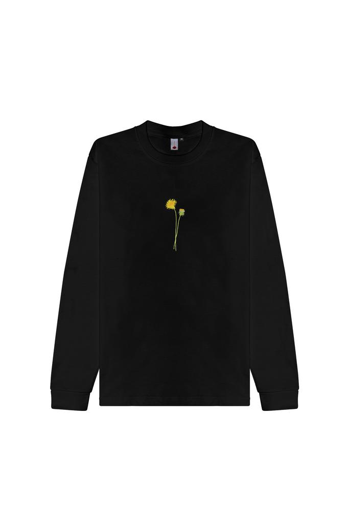 Лонгслив Одуванчик черный Гербарий