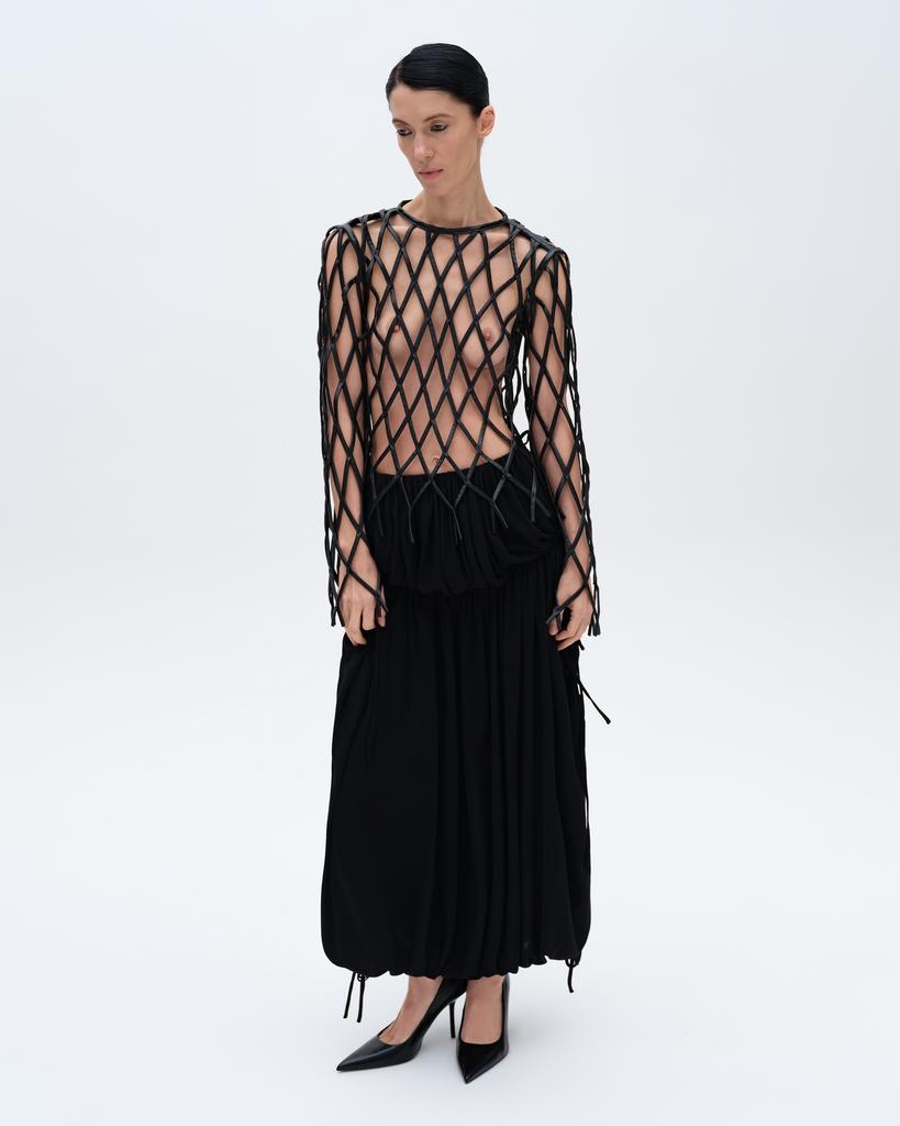 Лонгслив STRUCTURE vegan leather black Отосион