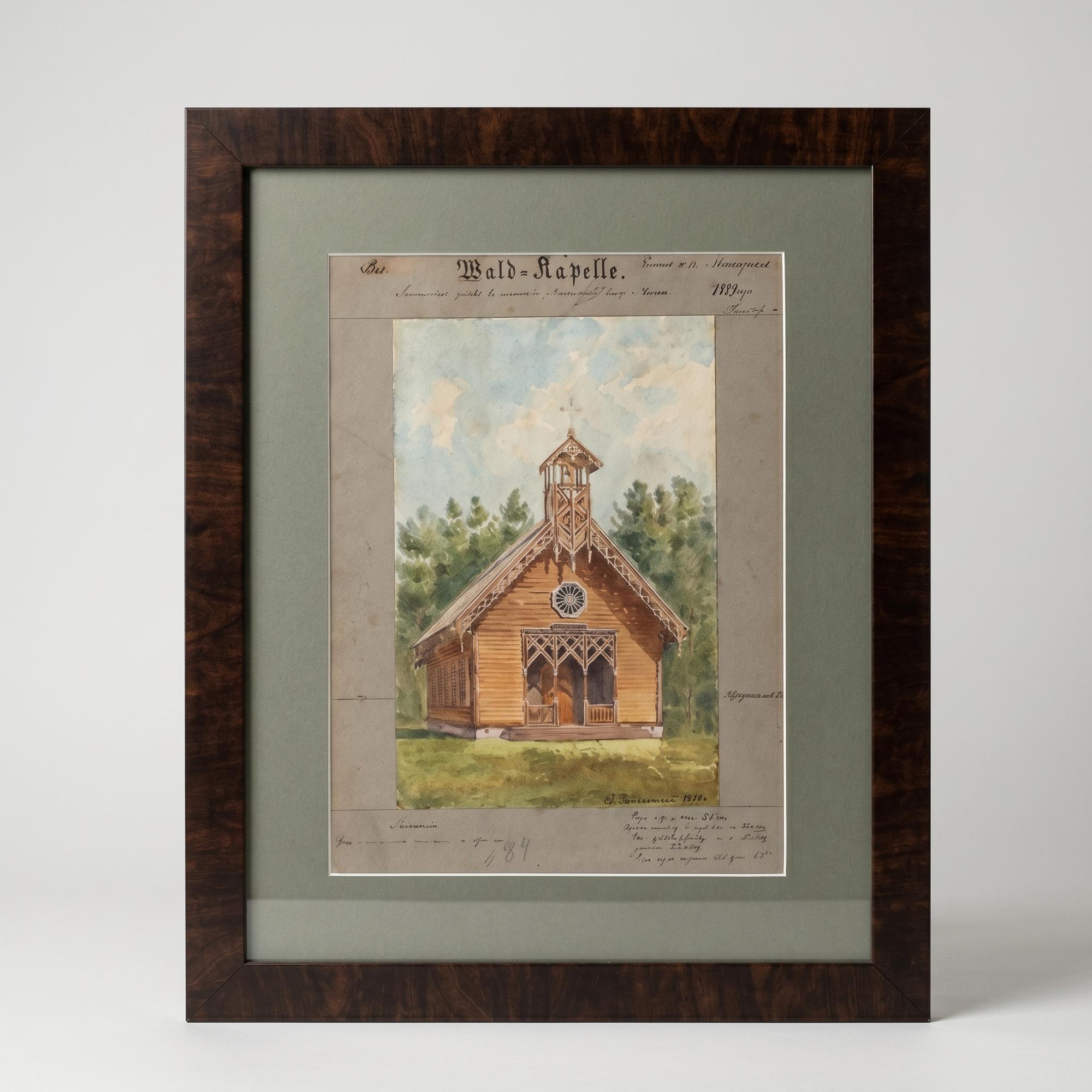 Акварельный этюд В.Воскресенского с Лесной Капеллой