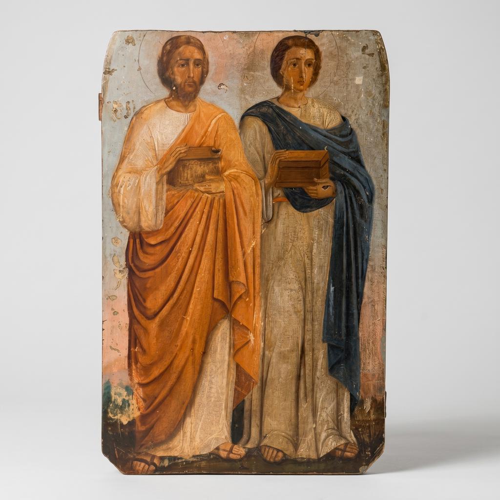 Храмовая икона святых Космы и Дамиана рубежа 18-19 веков