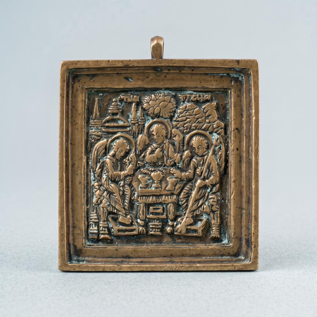 Икона «Ветхозаветная Троица» или  «Гостеприимство Авраама», вторая половина XVIII — начало XIX века